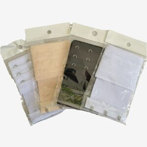 4Pc Basic Colors Adjustable Bra Extender 3 Hooks Elastic Strap Extension Comfort